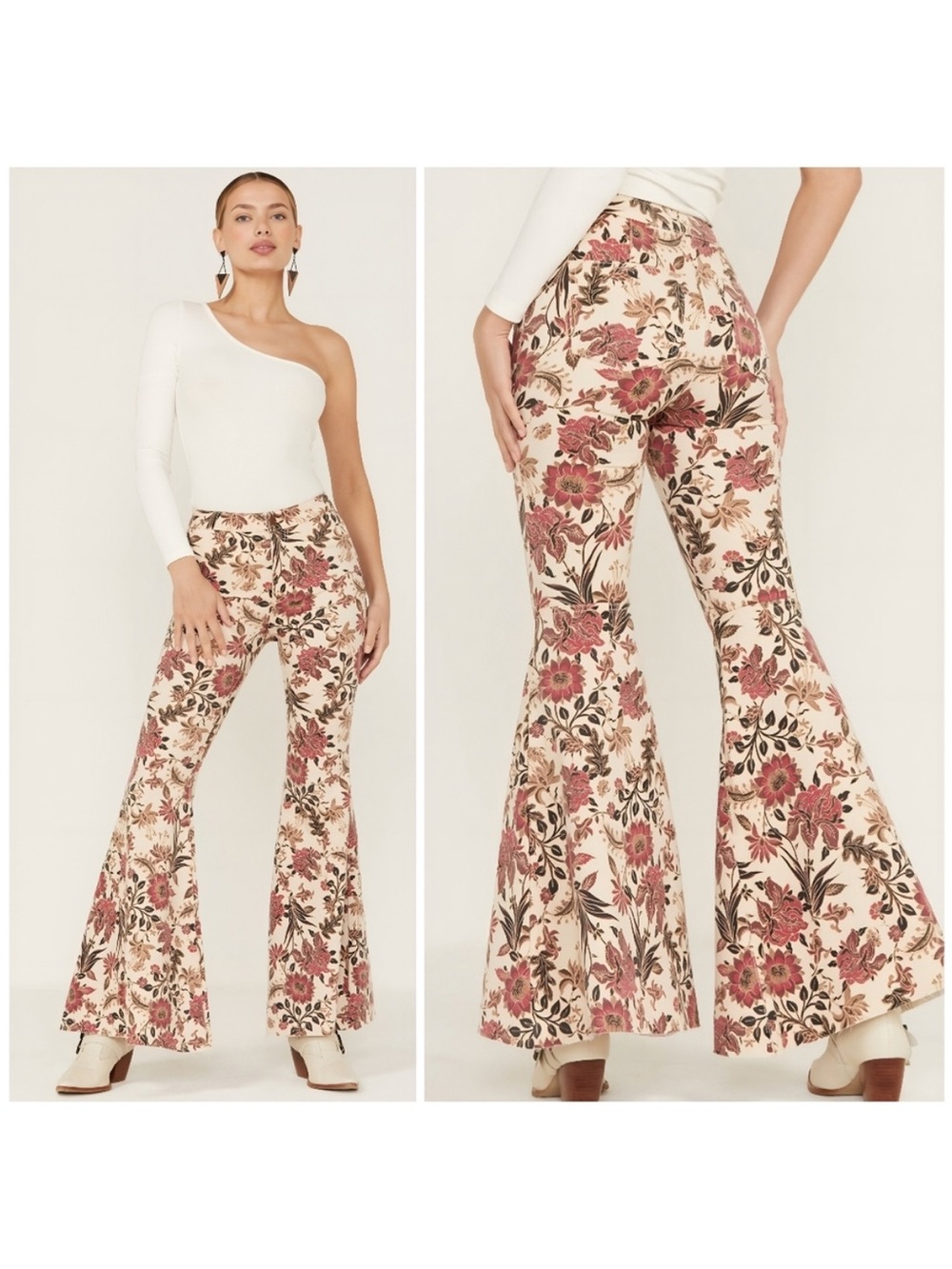 We The Free Blush Floral High-Waist Flare Pants